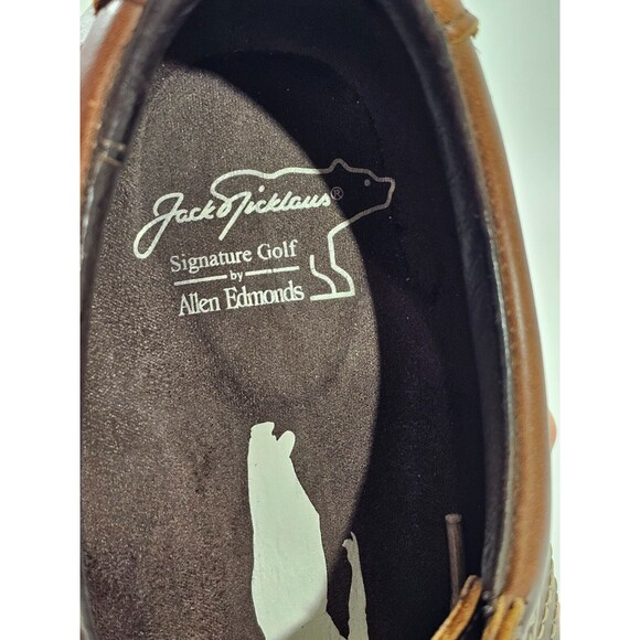 ALLEN EDMONDS Jack Nicklaus Signature Golf Cleats Shoes Brown Men's Size 10.5 - Picture 9 of 11